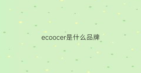 ecoocer是什么品牌(decode是什么牌子)