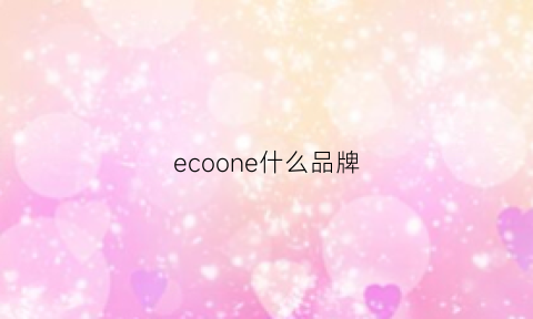 ecoone什么品牌(econice是什么品牌)