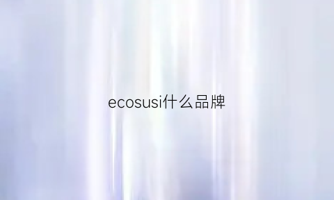 ecosusi什么品牌(ecopucci是什么牌子)