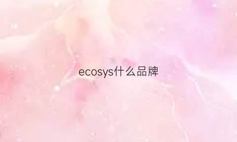 ecosys什么品牌(eco是什么牌子)