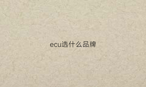 ecu选什么品牌