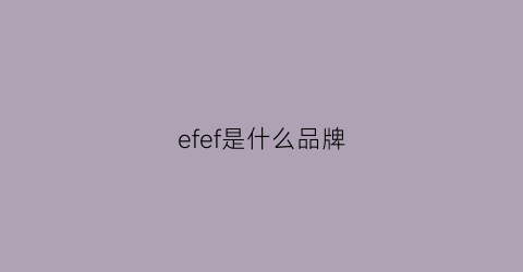 efef是什么品牌(efe是什么牌子)