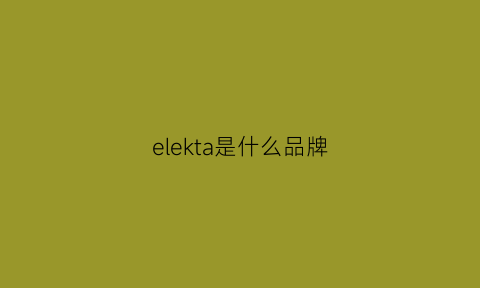 elekta是什么品牌