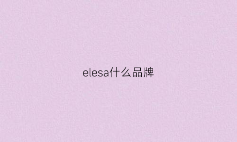 elesa什么品牌(elea牌子)