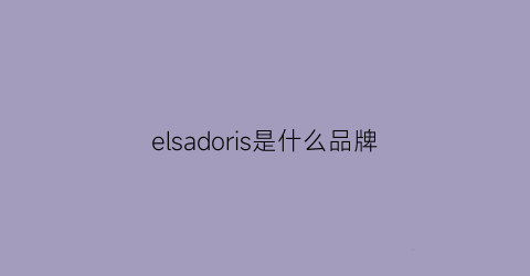 elsadoris是什么品牌(ellsees是什么牌子)