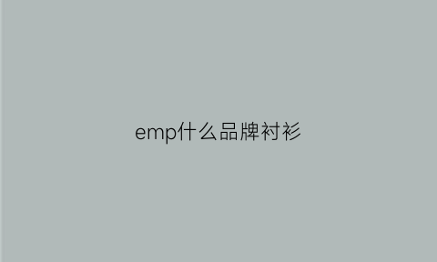 emp什么品牌衬衫(emp衣服)