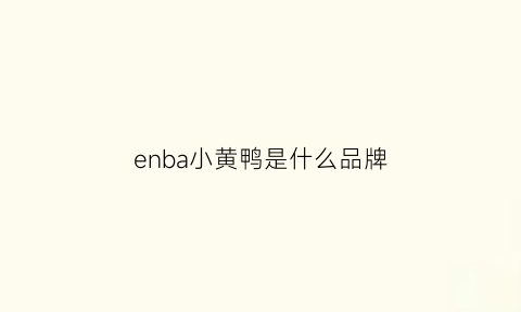 enba小黄鸭是什么品牌(小黄鸭是啥品牌)