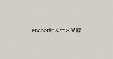 enchor新风什么品牌(新风是什么牌子)