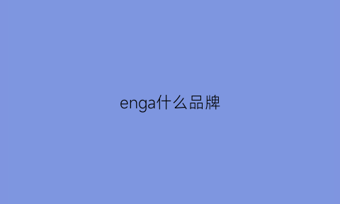 enga什么品牌(enaga什么档次)