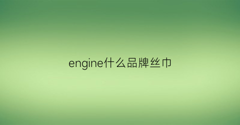 engine什么品牌丝巾(engine是什么品牌)