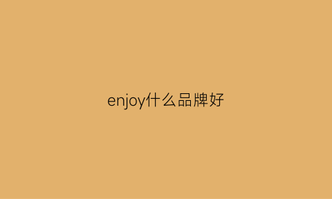 enjoy什么品牌好(enjoy品牌)