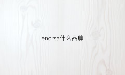 enorsa什么品牌(enrcar是什么品牌)