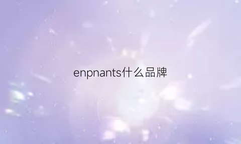 enpnants什么品牌(enprani是什么牌子)