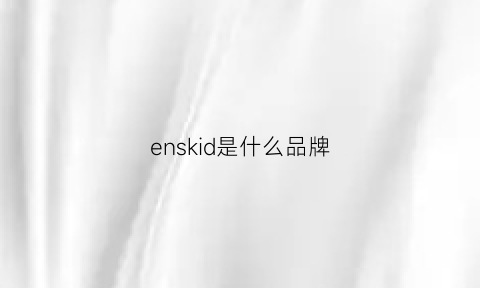 enskid是什么品牌(ens是什么牌子)