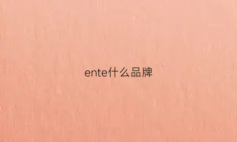 ente什么品牌