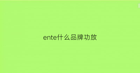 ente什么品牌功放(eng是什么品牌功放)