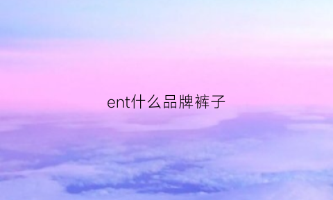 ent什么品牌裤子(en品牌服装)