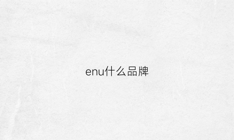 enu什么品牌(enl什么品牌)