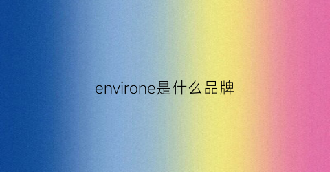 environe是什么品牌(envisiqn什么牌)