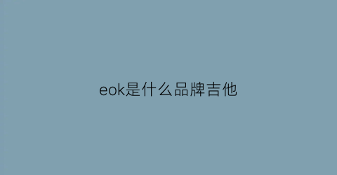 eok是什么品牌吉他(eko电吉他怎么样)
