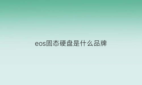 eos固态硬盘是什么品牌