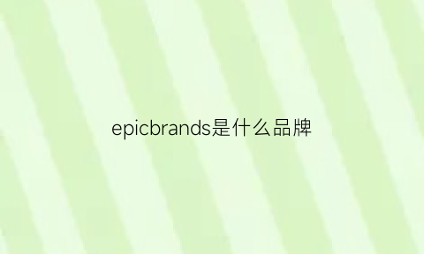 epicbrands是什么品牌(epic是什么游戏)