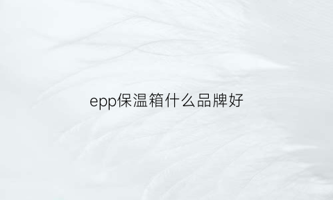 epp保温箱什么品牌好