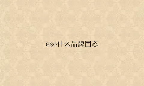 eso什么品牌固态(固态硬盘ek版是什么意思)