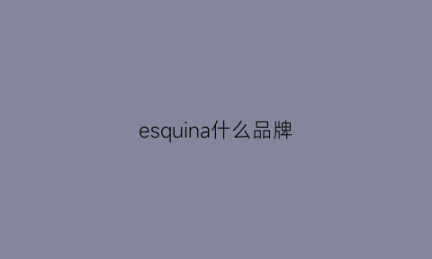 esquina什么品牌(ese是什么品牌)