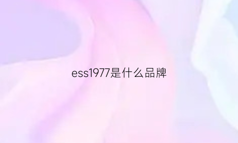 ess1977是什么品牌(es是什么品牌的衣服)