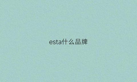 esta什么品牌(establish品牌)