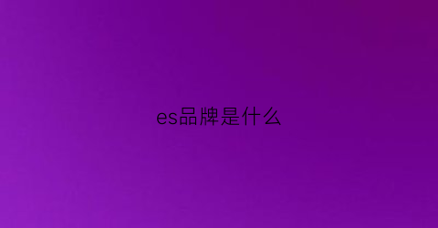 es品牌是什么