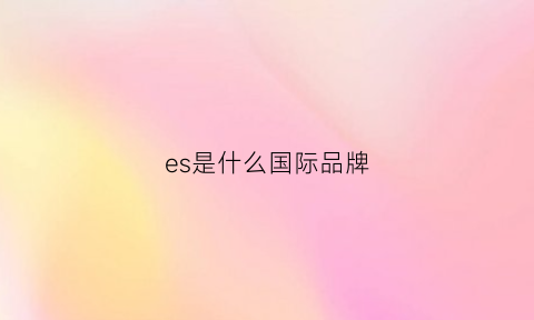 es是什么国际品牌(es是什么奢侈品)