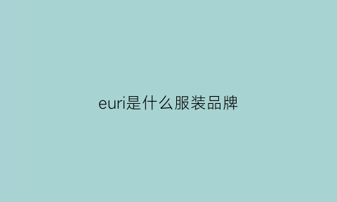 euri是什么服装品牌(eurcool是什么牌子)