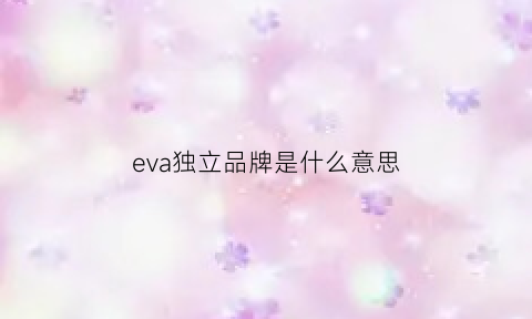 eva独立品牌是什么意思(eva独立品牌是什么意思呀)