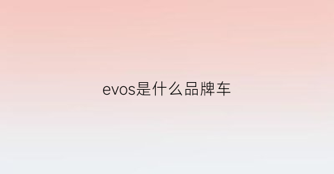 evos是什么品牌车(evo是什么牌子的车)