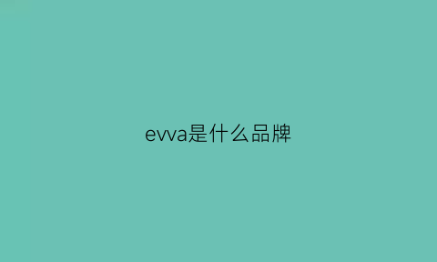 evva是什么品牌(evg是什么品牌)