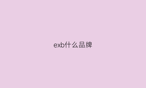 exb什么品牌(exa是什么牌子)