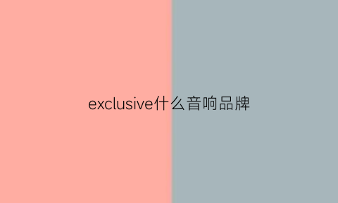 exclusive什么音响品牌