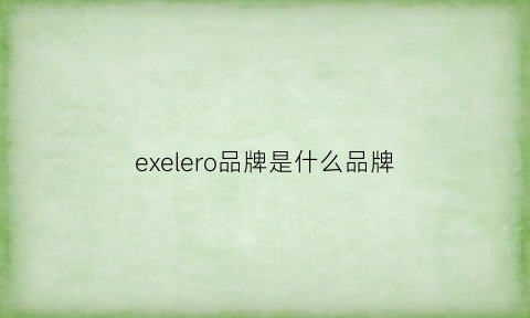 exelero品牌是什么品牌(exr是啥牌子)