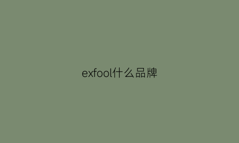 exfool什么品牌(exull是什么品牌)