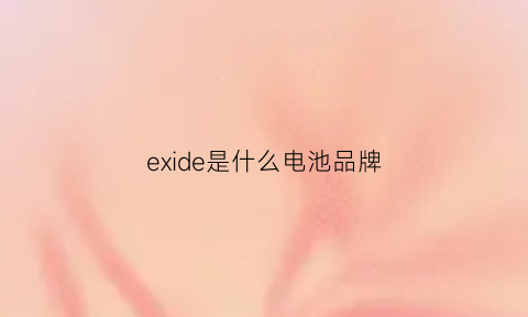 exide是什么电池品牌(ekcide电池)