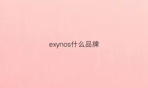 exynos什么品牌(exjr是什么品牌)