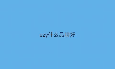 ezy什么品牌好(eazypezy品牌质量怎样)