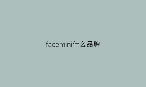 facemini什么品牌(faceon品牌)