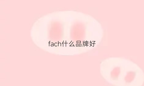 fach什么品牌好