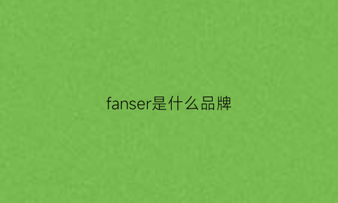 fanser是什么品牌(fan是什么牌子)