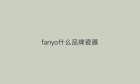 fanyo什么品牌瓷器(kansai品牌瓷器)