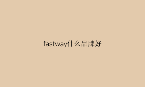 fastway什么品牌好