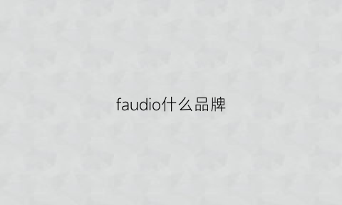 faudio什么品牌(faudio什么意思)